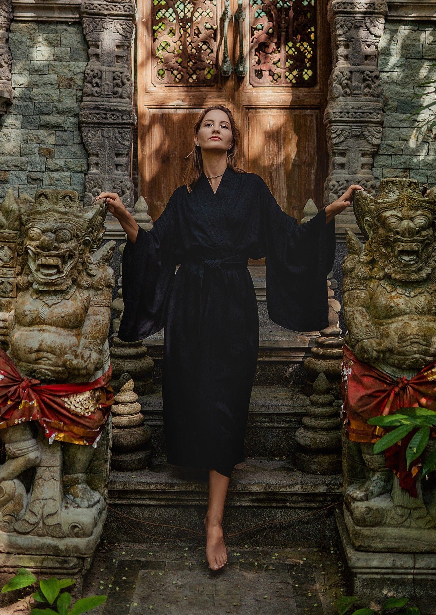 Japanese Kimono Long Classic - Black