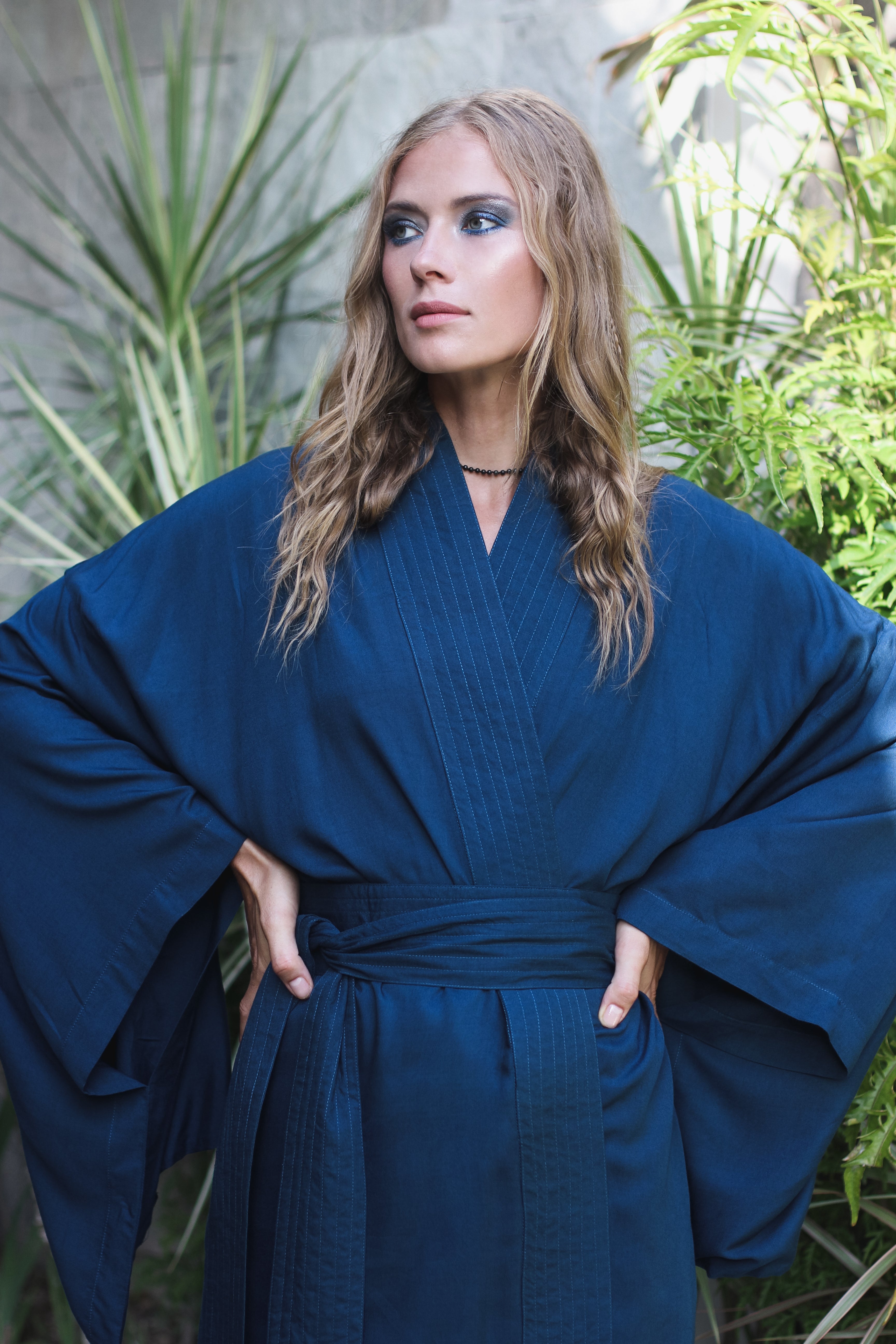Japanese Kimono Long Classic - Navy Blue