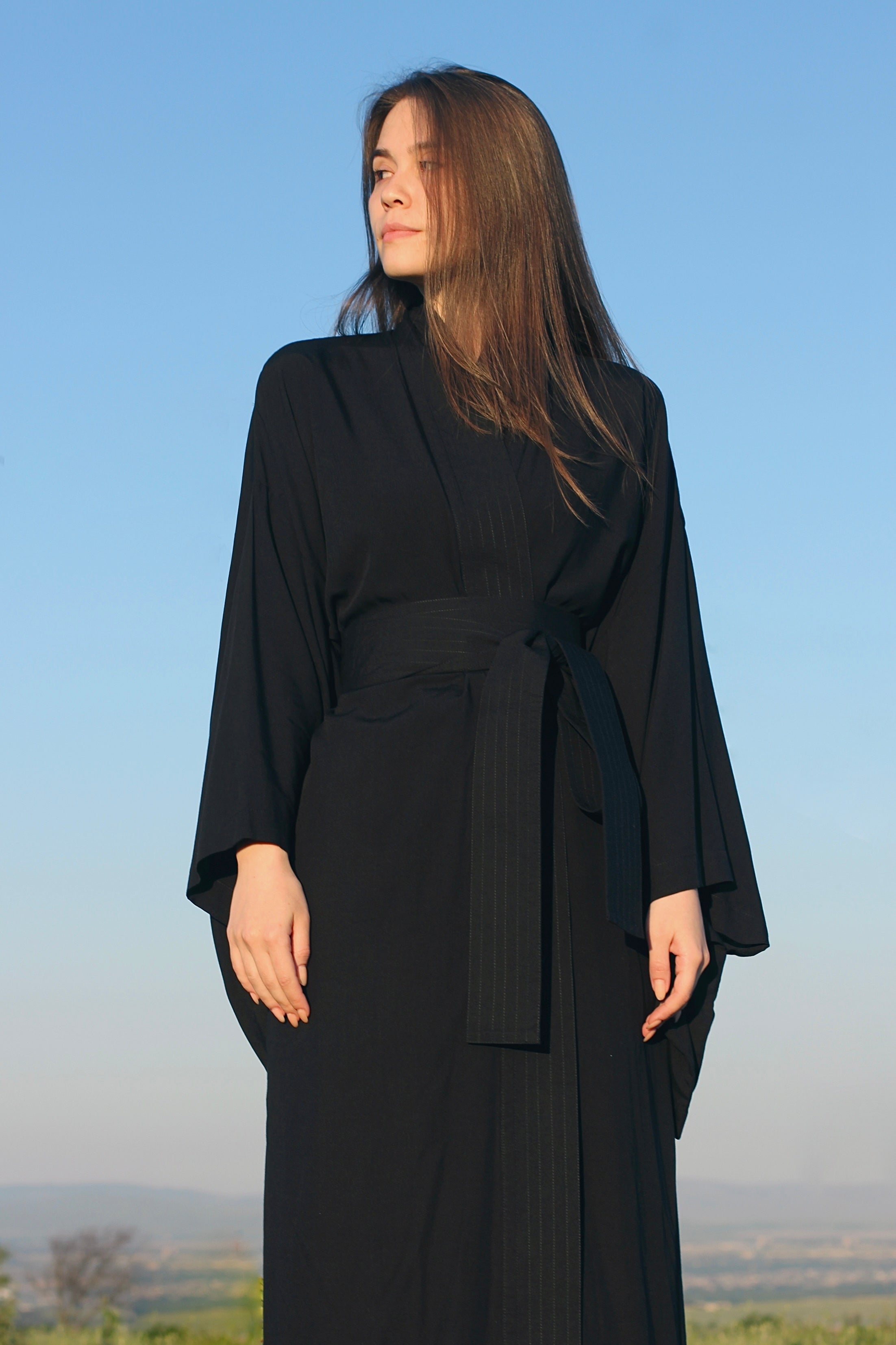 Japanese Kimono Long Breeze - Black