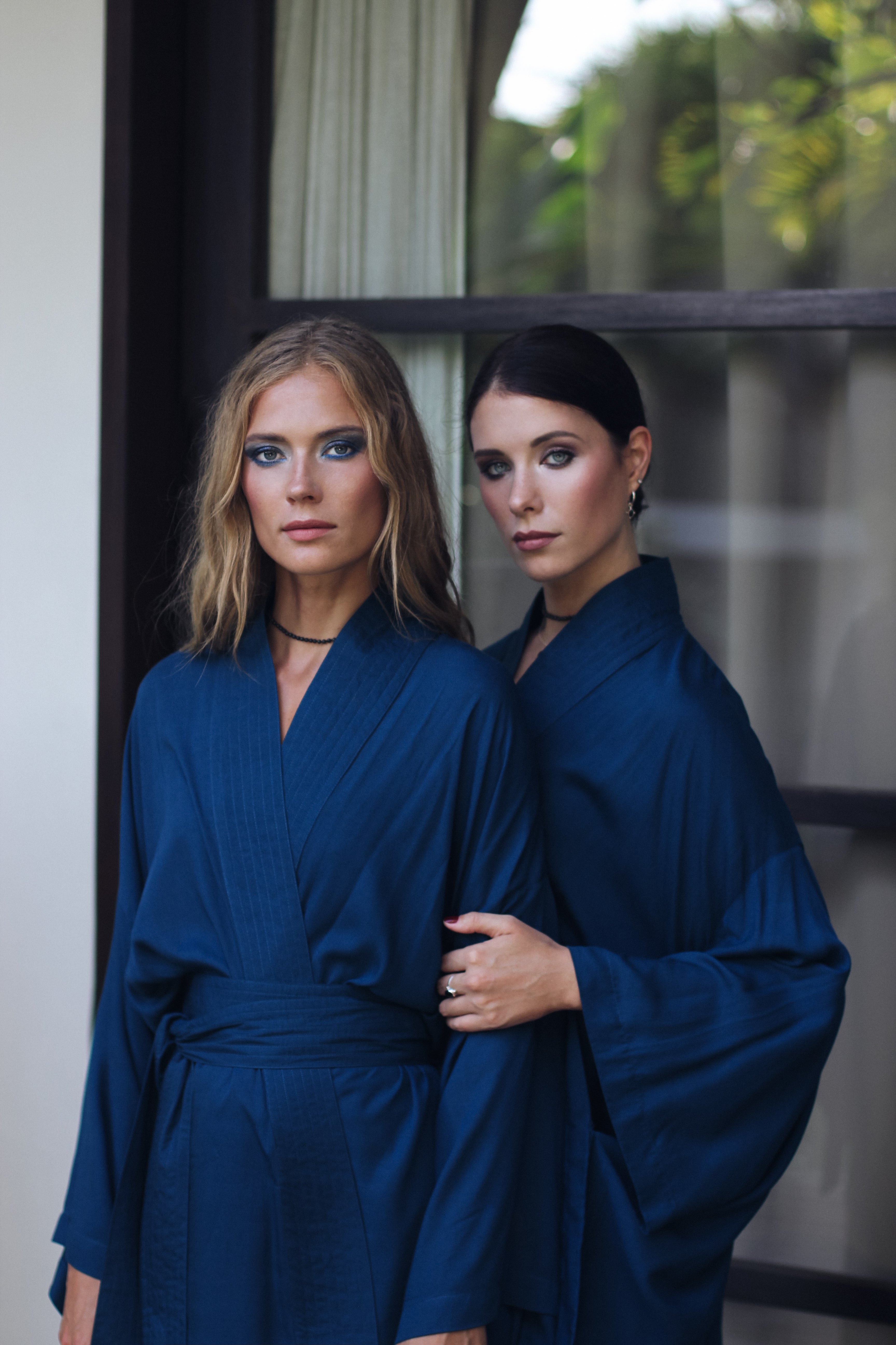 Japanese Kimono Long Breeze - Navy Blue