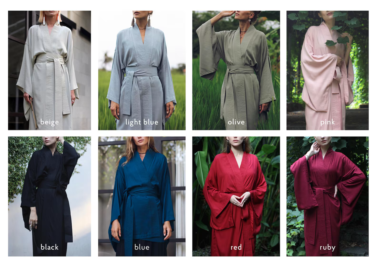 Japanese Kimono Long Breeze - Olive