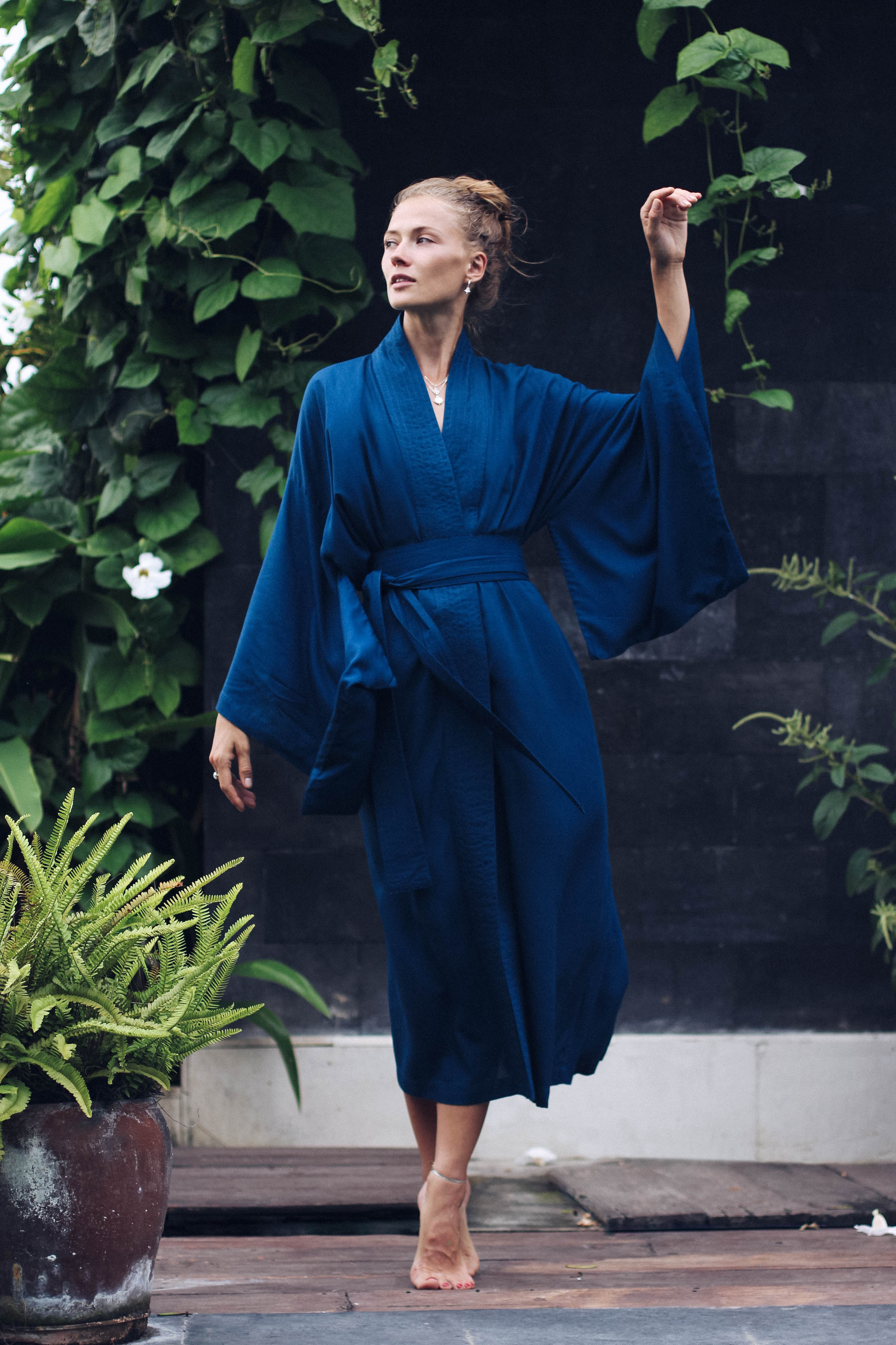 Japanese Kimono Long Classic - Navy Blue