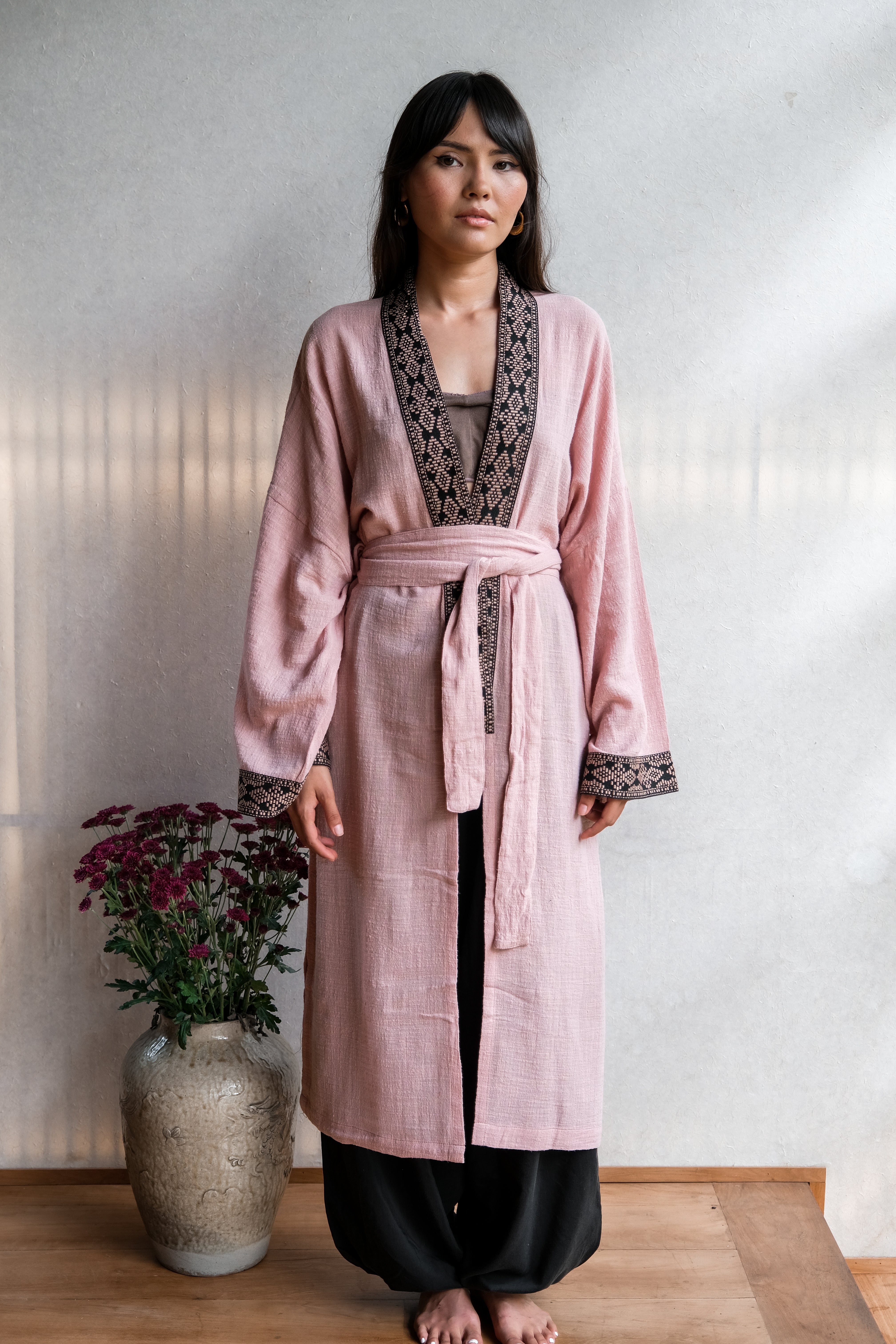 Long Kimono - Pink/Pink