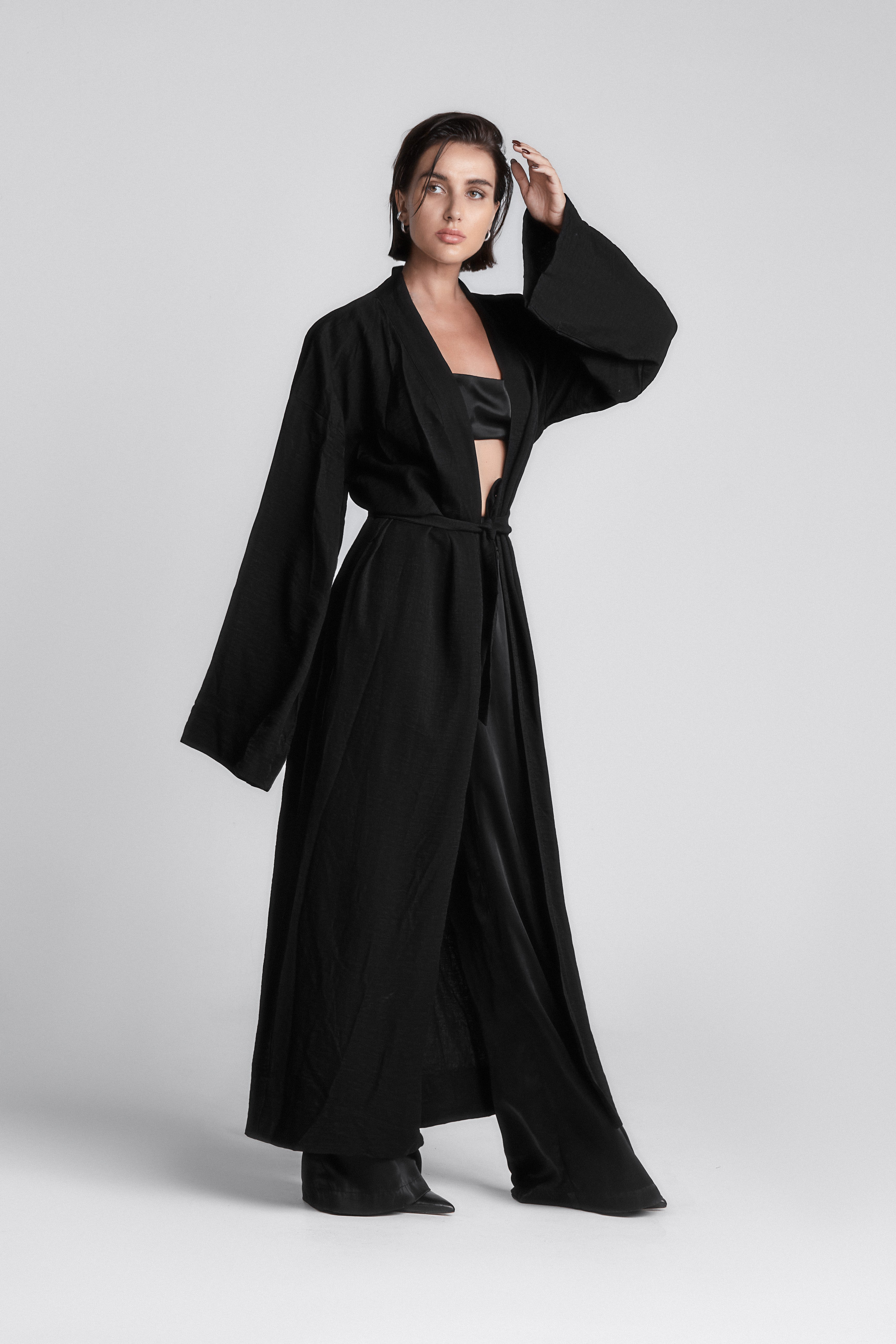 Kimono Long Linen - Black