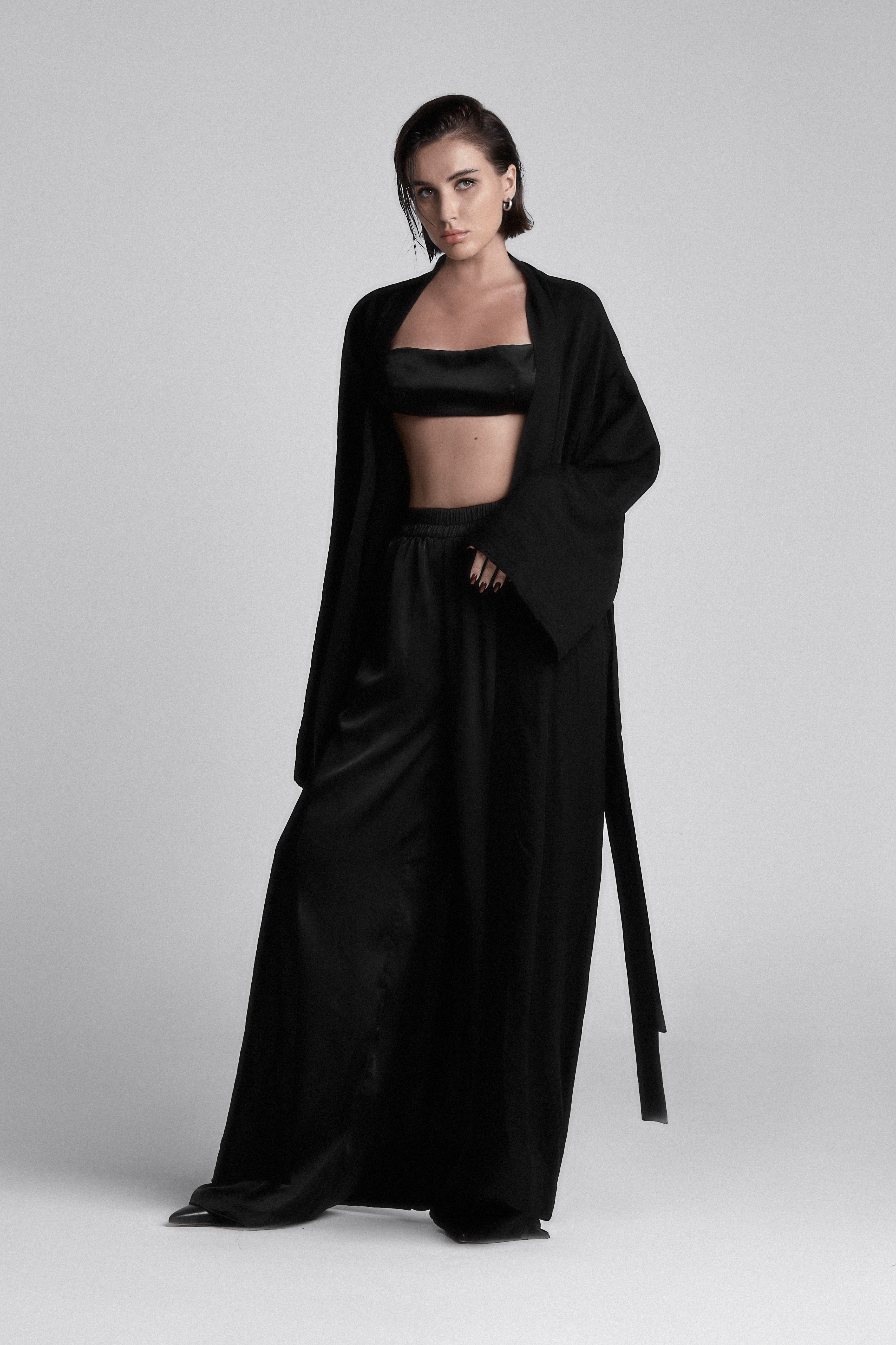 Kimono Long Linen - Black