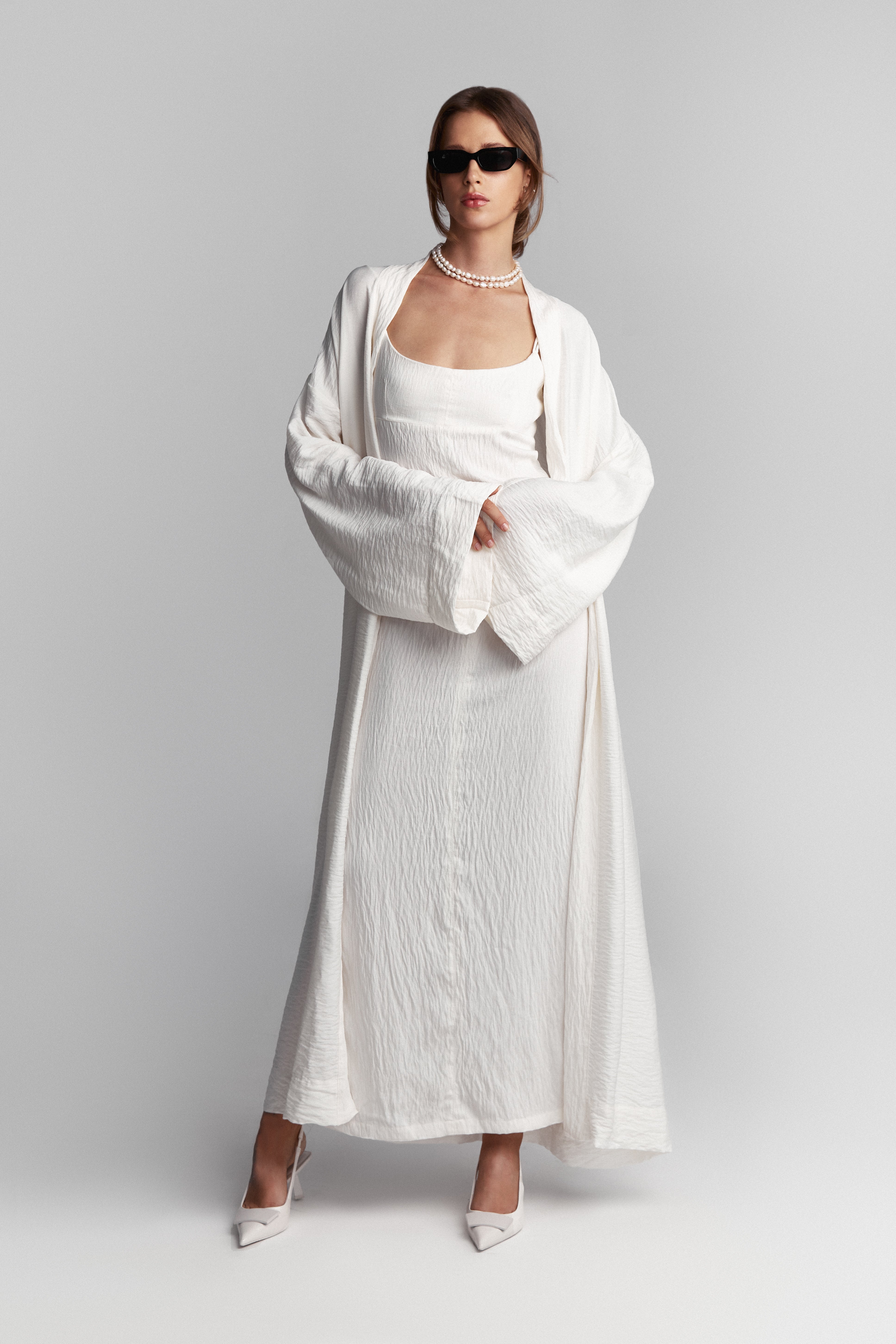 Kimono Long Linen - White