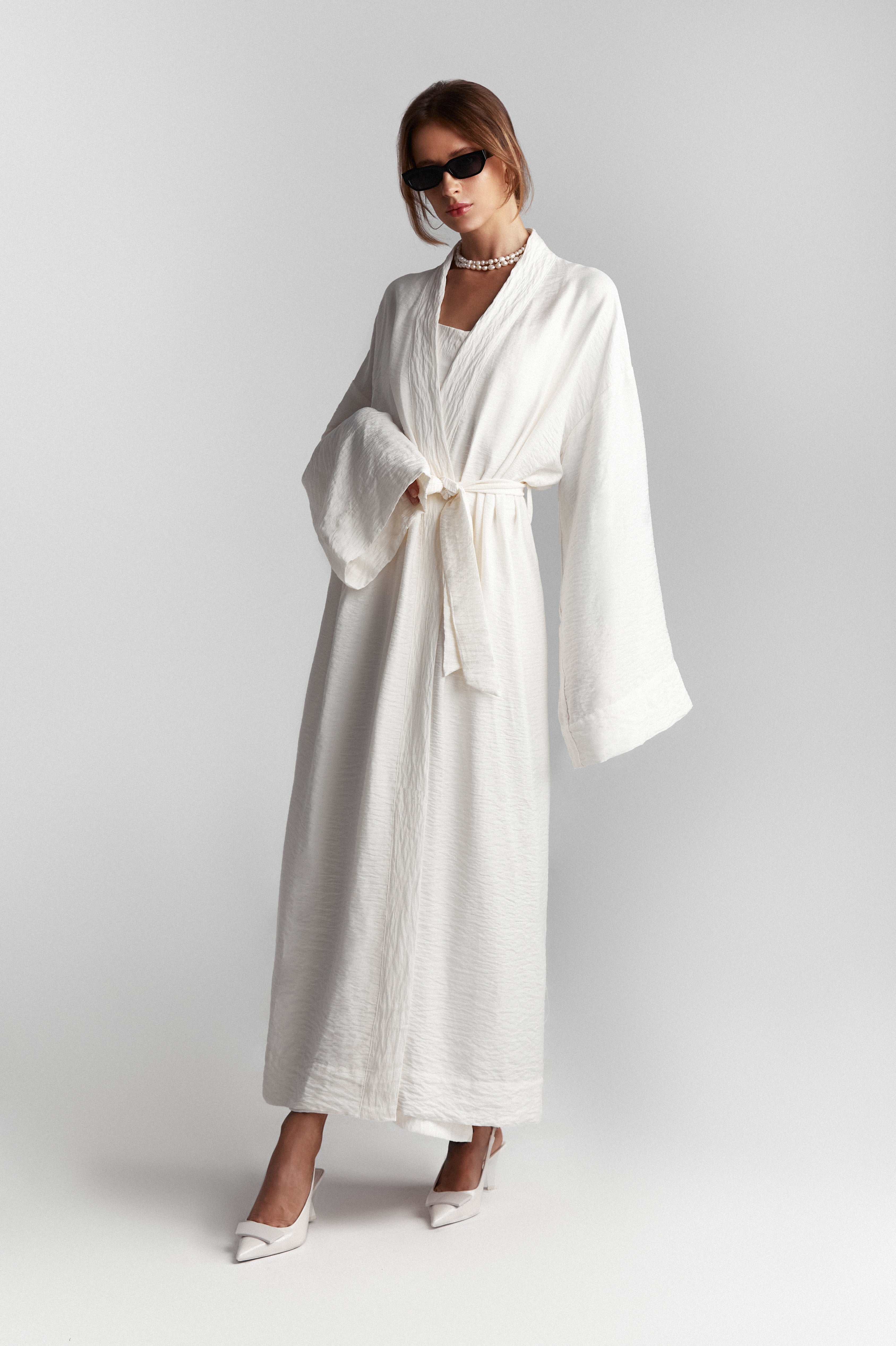 Kimono Long Linen - White