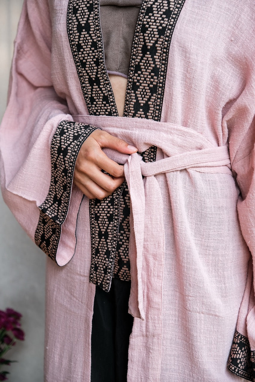 Long Kimono - Pink/Pink