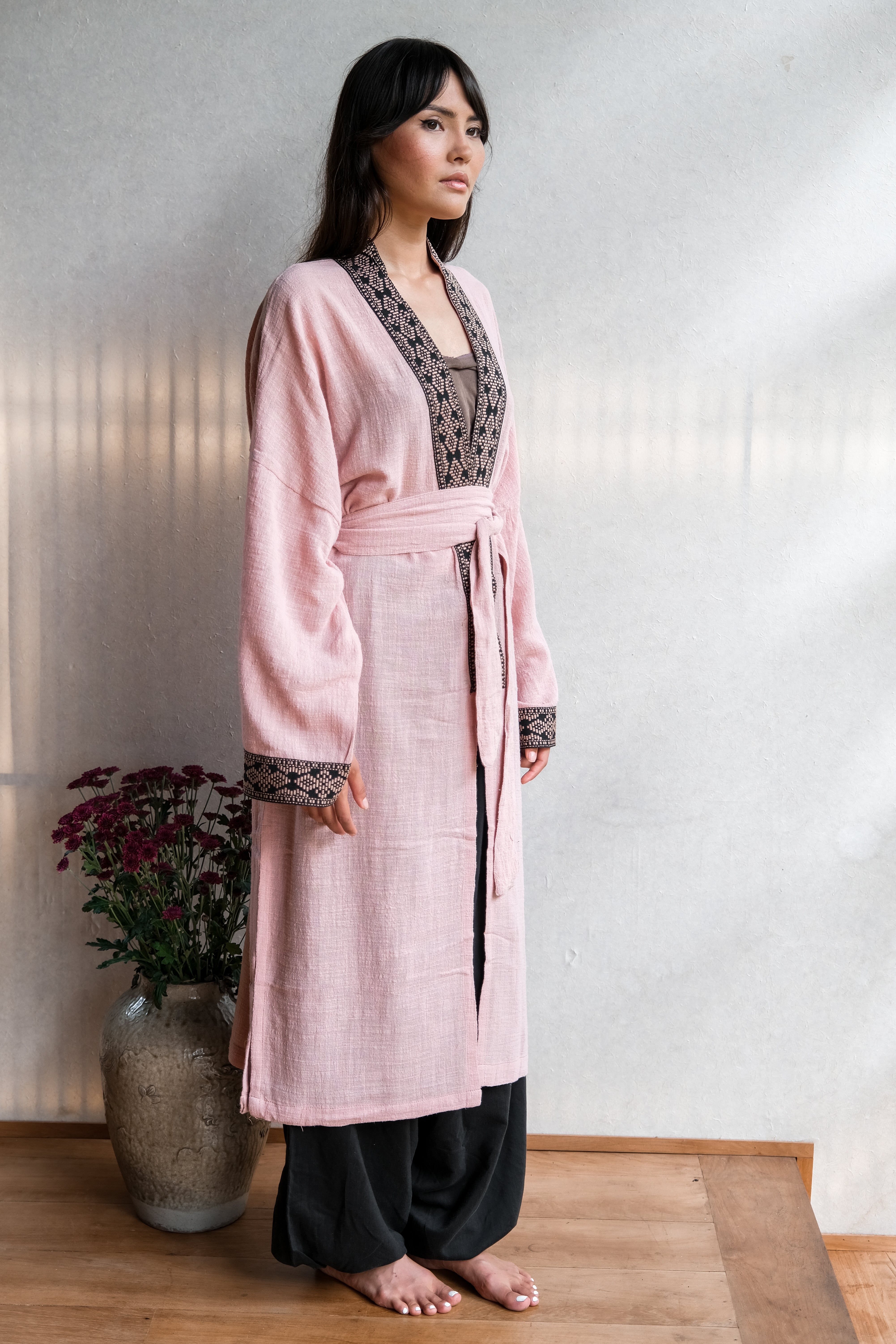 Long Kimono - Pink/Pink